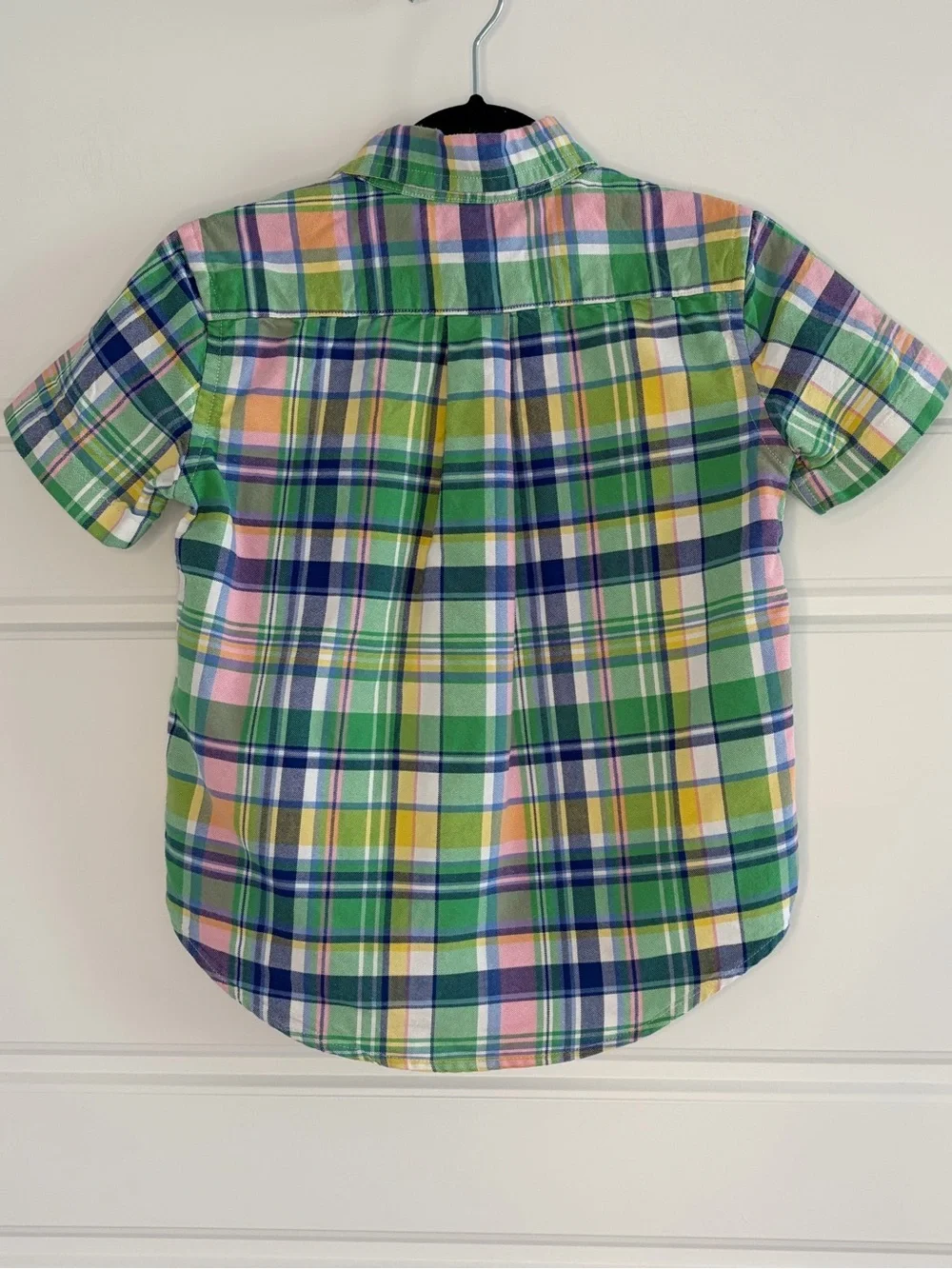 Polo Ralph Lauren Boys 4 Plaid Cotton Button Down Short Sleeve Shirt Preppy